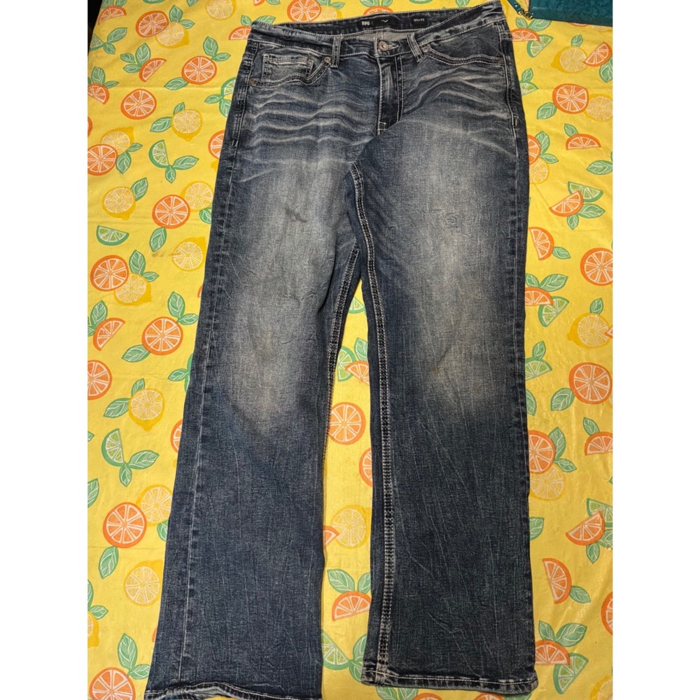 Western Mens BKE Tyler Bootcut Jeans 33x32 Blue